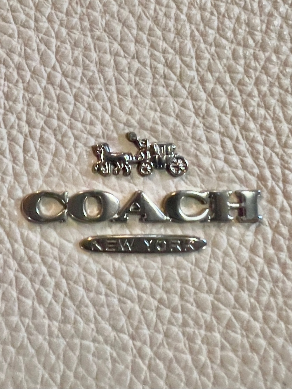 Coach Pebbled Leather Shoulder Bag in Cream with Silver Hardware - Picture 4 of 4